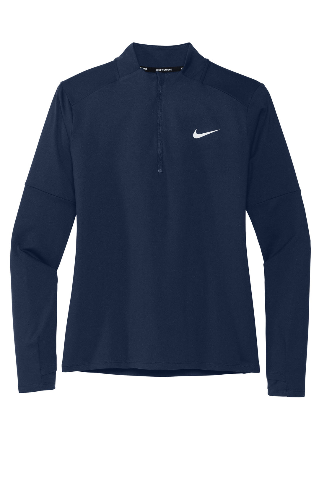 Front View of Navy Nike Women's Dri-FIT Element 1/2-Zip Top NKDH4951