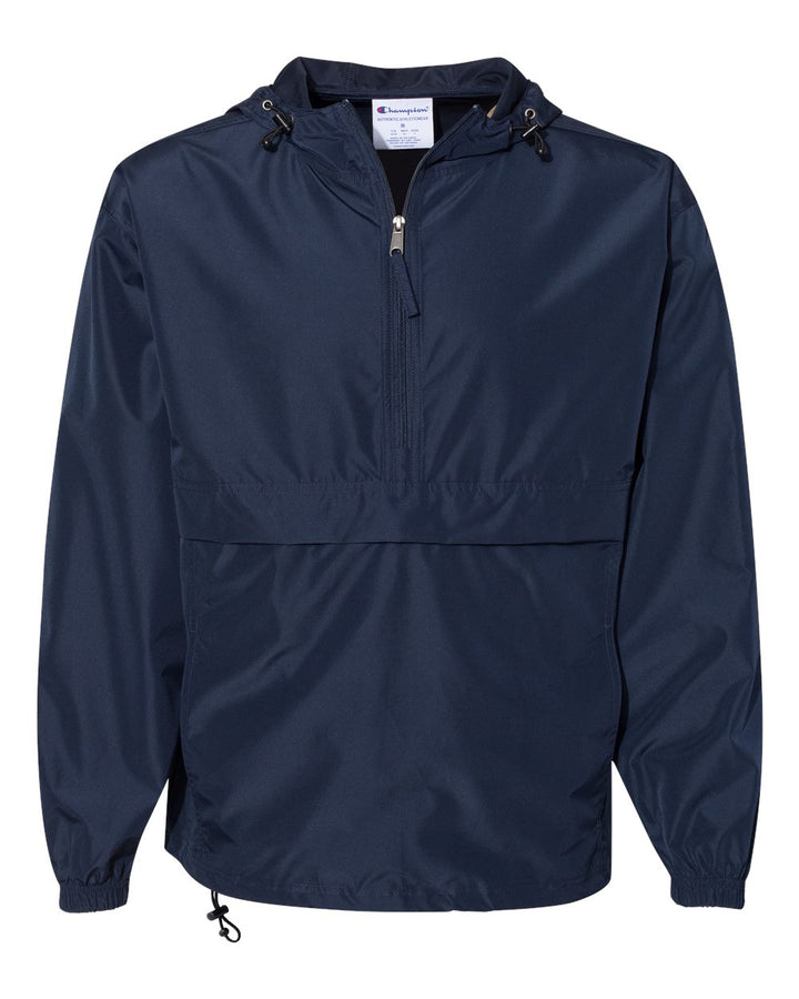 Front View of Navy Packable Anorak Jacket - CO200