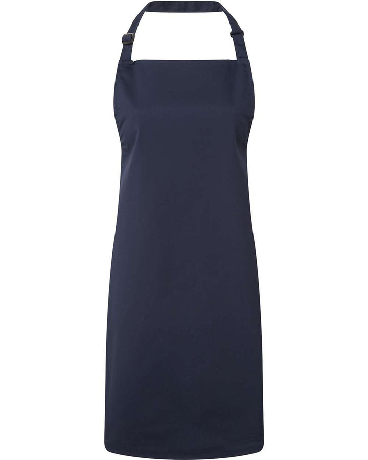 Front View of Navy Recycled Bib Apron - RP150
