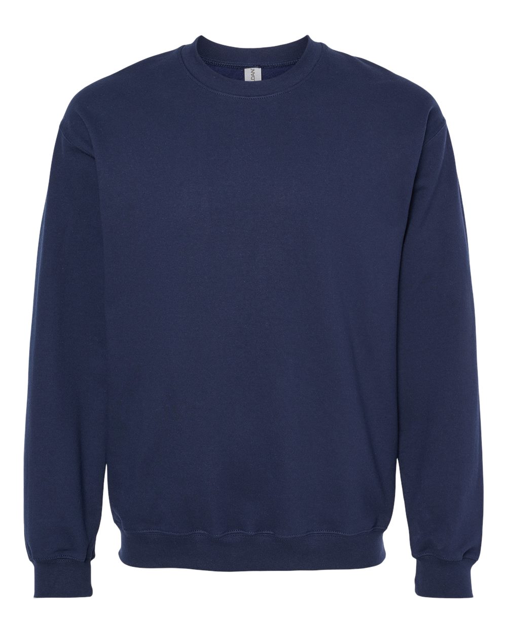 Front View of Navy Softstyle® Midweight Crewneck Sweatshirt - SF000