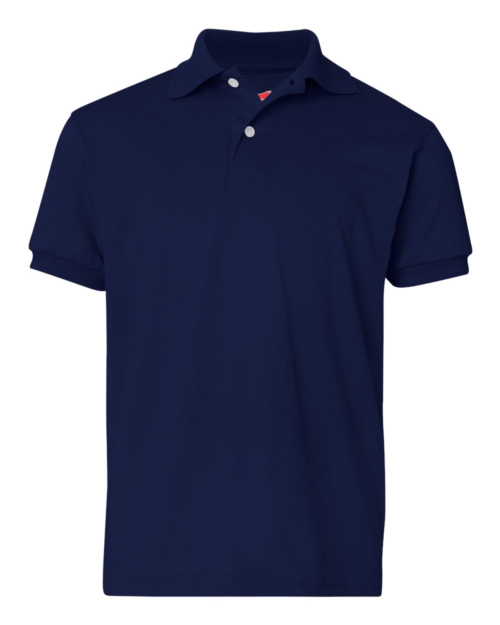 Front View of Navy Youth Ecosmart® Jersey Polo - 054Y