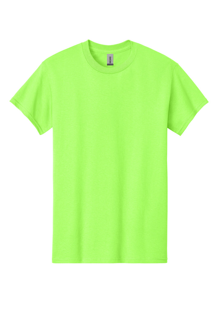 Front View of Neon Green Gildan - Heavy Cotton 100% Cotton T-Shirt. 5000
