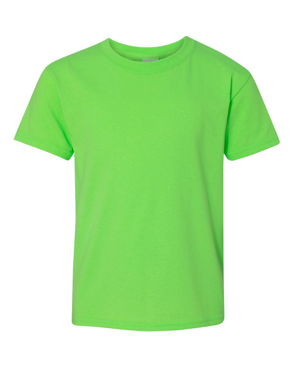 Front View of Neon Green Heavy Cotton™ Youth T-Shirt - 5000B