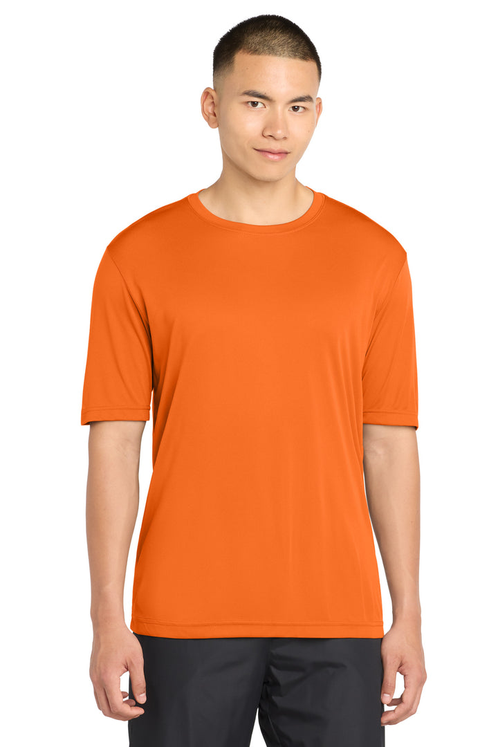 Front View of Neon Orange Sport-Tek PosiCharge Competitor Tee. ST350