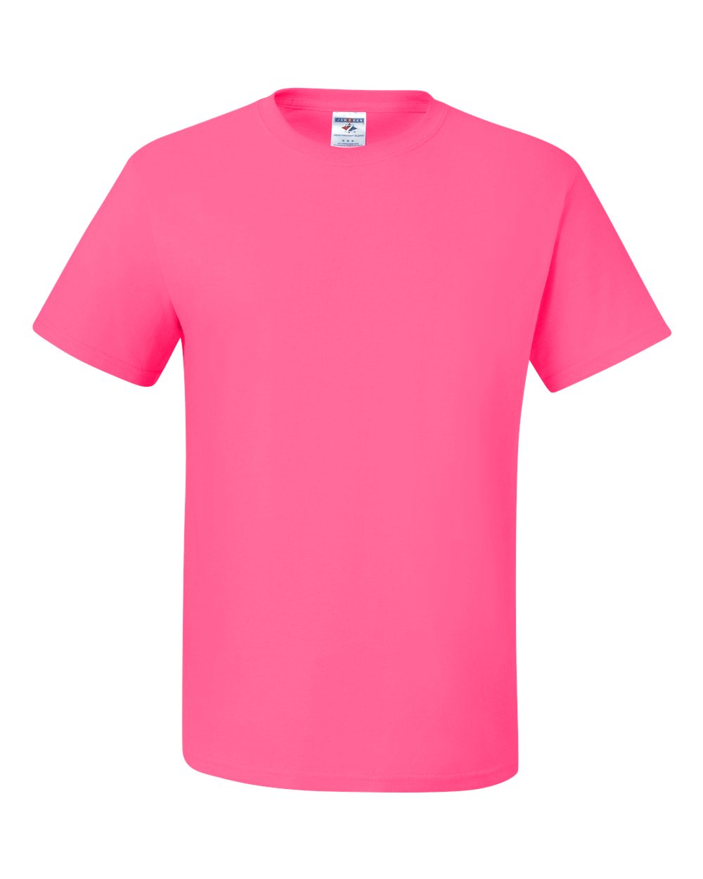 Front View of Neon Pink Dri-Power® 50/50 T-Shirt - 29MR