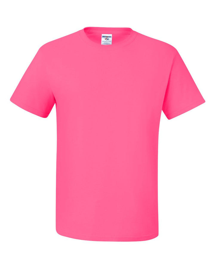 Front View of Neon Pink Dri-Power® 50/50 T-Shirt - 29MR