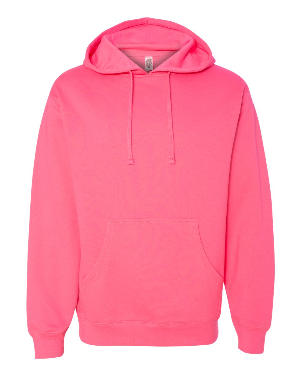 Front View of Neon Pink Midweight Hooded Sweatshirt - SS4500