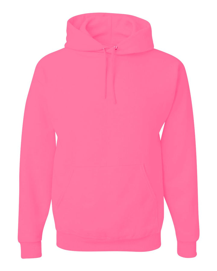 Front View of Neon Pink NuBlend® Hooded Sweatshirt - 996MR