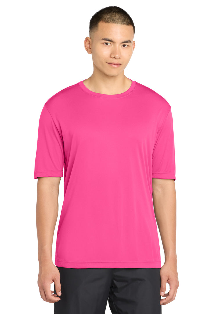 Front View of Neon Pink Sport-Tek PosiCharge Competitor Tee. ST350