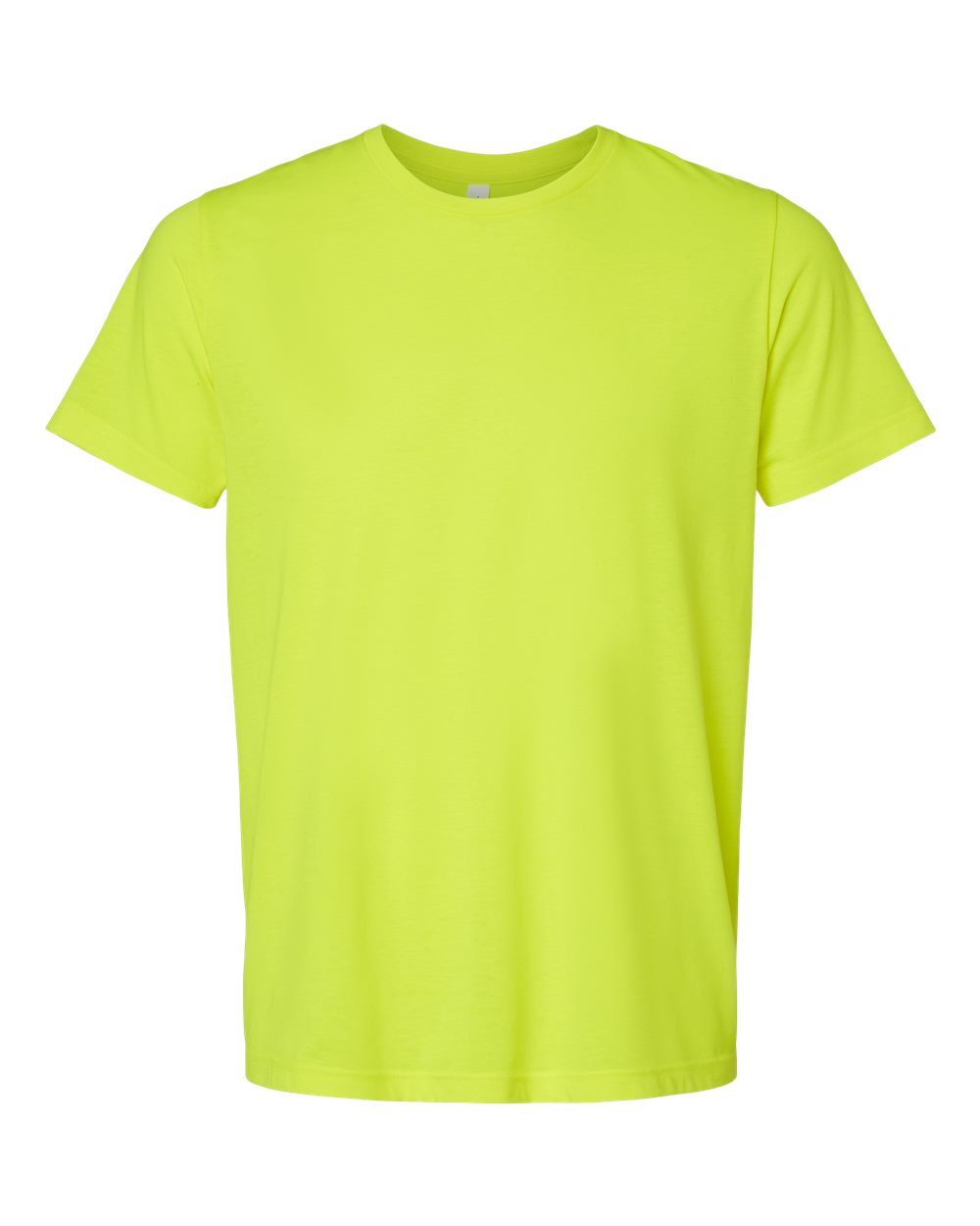 Front View of Neon Yellow CVC Jersey Tee - 3001CVC