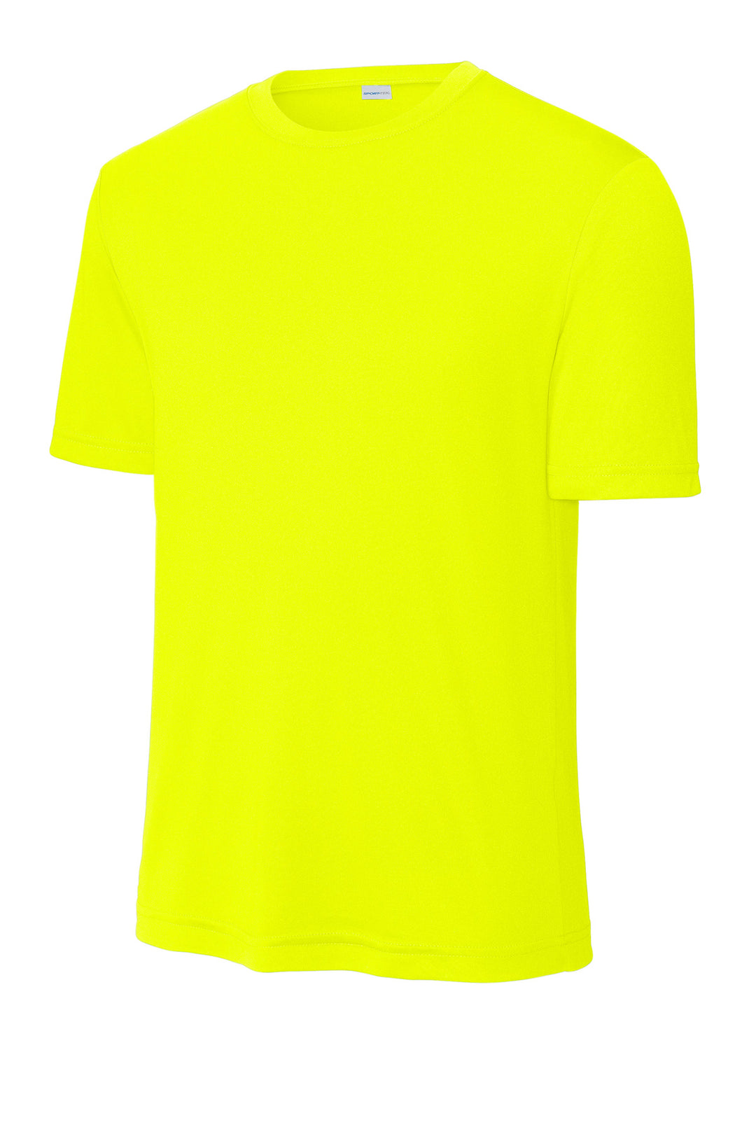 Front View of Neon Yellow Sport-Tek PosiCharge Competitor Tee. ST350