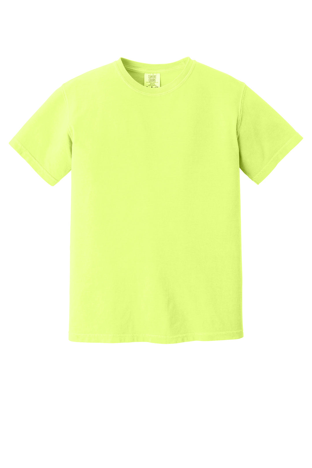Front View of NeonLemon COMFORT COLORS Heavyweight Ring Spun Tee. 1717
