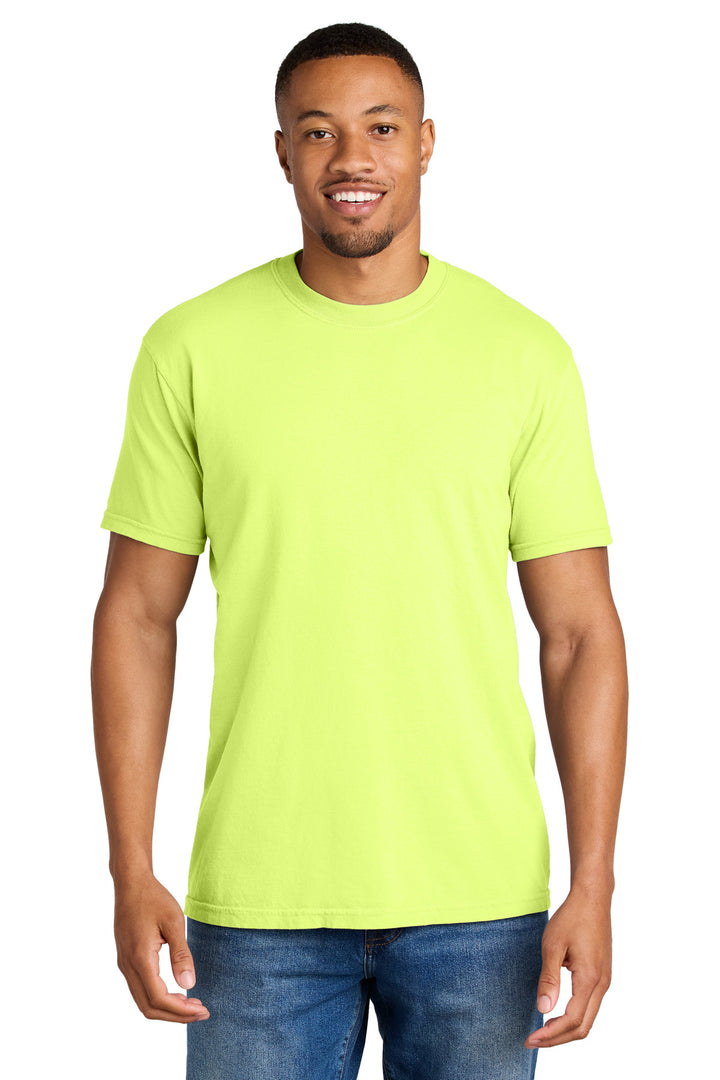 Front View of NeonLemon COMFORT COLORS Heavyweight Ring Spun Tee. 1717