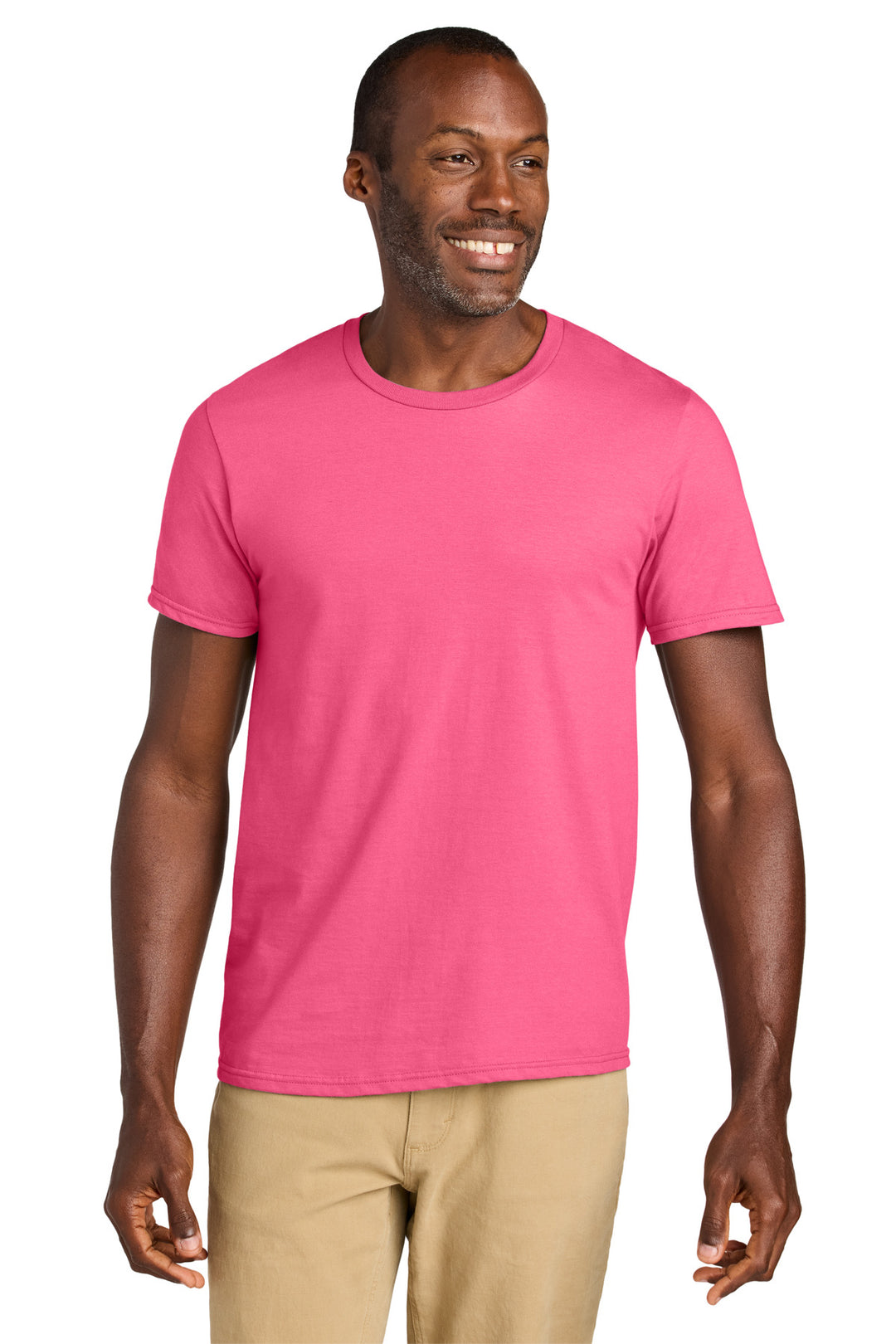 Front View of NeonPink Jerzees Classics Unisex Cotton T-Shirt 363M