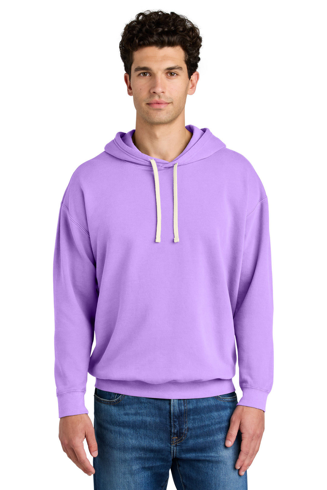 Front View of NeonVio Comfort Colors Lightweight Hooded Sweatshirt 1467