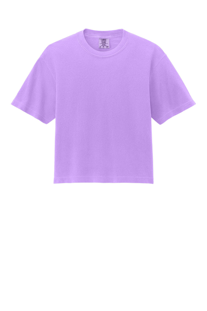 Front View of NeonVio Comfort Colors Women's Heavyweight Boxy Tee 3023CL