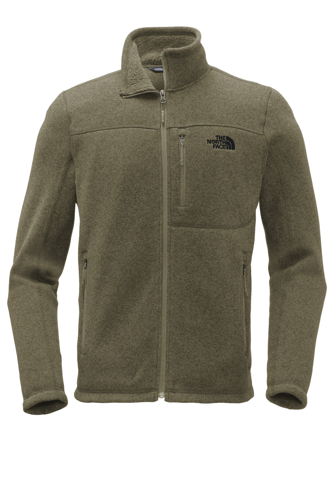 Front View of Nw Taupe Grn H The North Face Sweater Fleece Jacket. NF0A3LH7