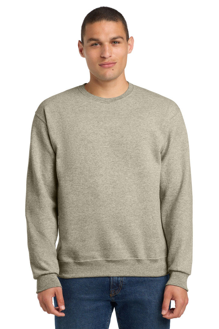 Front View of OatHthr Jerzees - NuBlend Crewneck Sweatshirt. 562M
