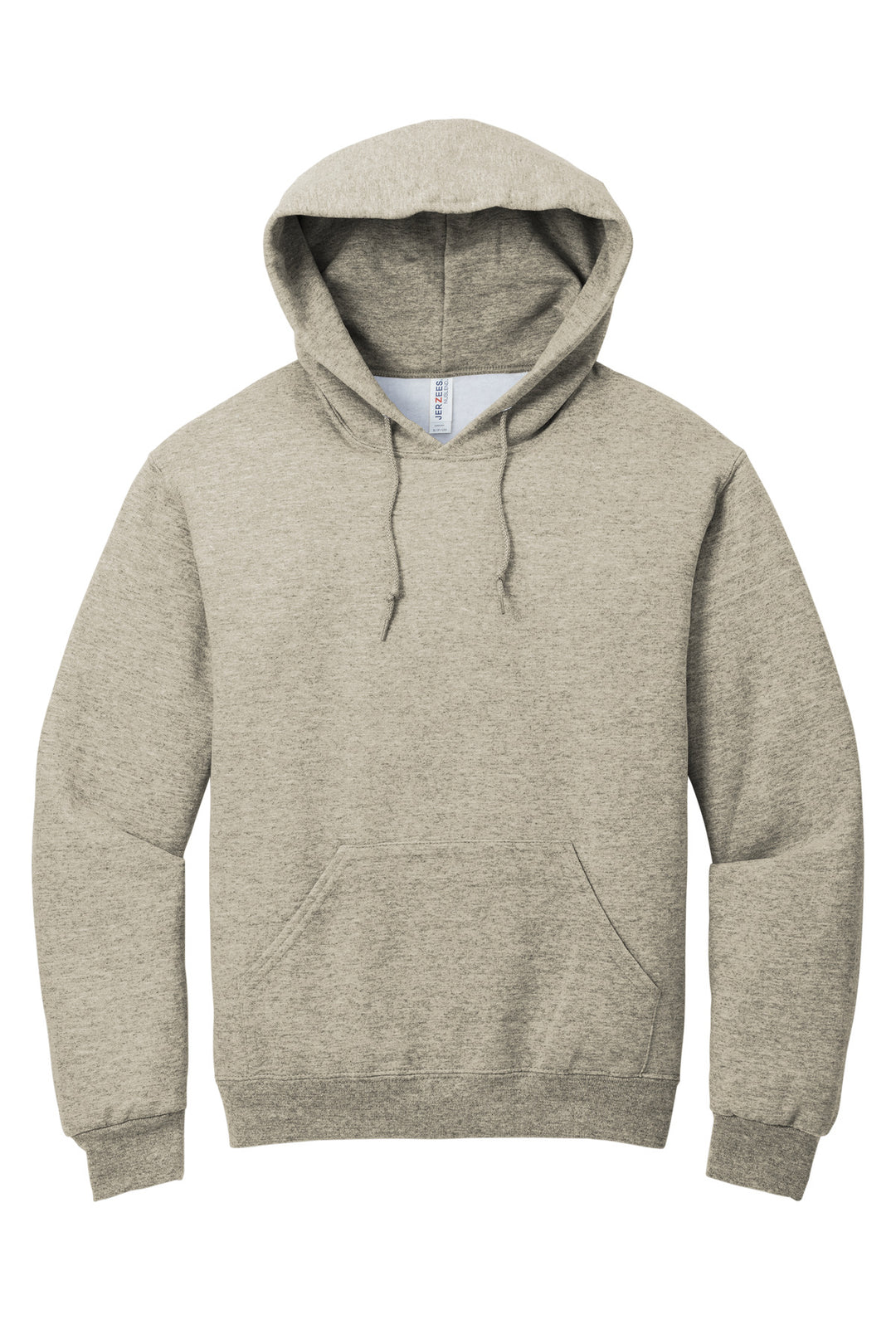 Front View of OatHthr Jerzees NuBlend Pullover Hooded Sweatshirt. 996M