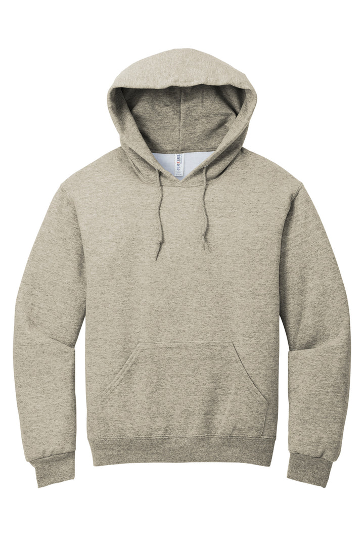 Front View of OatHthr Jerzees NuBlend Pullover Hooded Sweatshirt. 996M