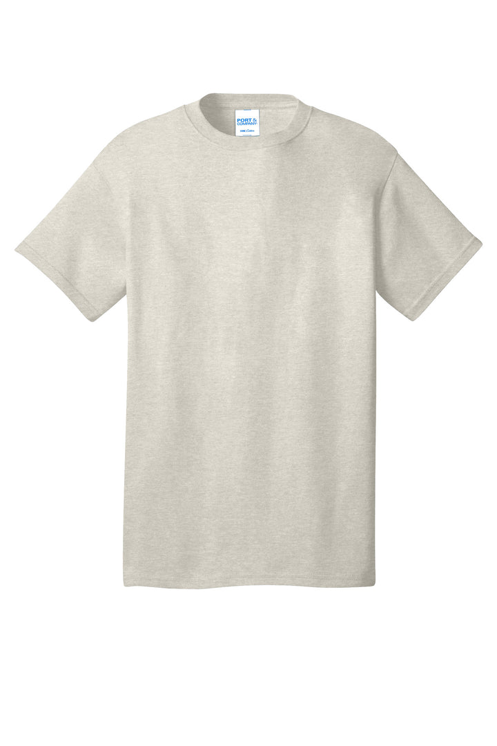 Front View of OatHthr Port & Company - Core Cotton Tee. PC54