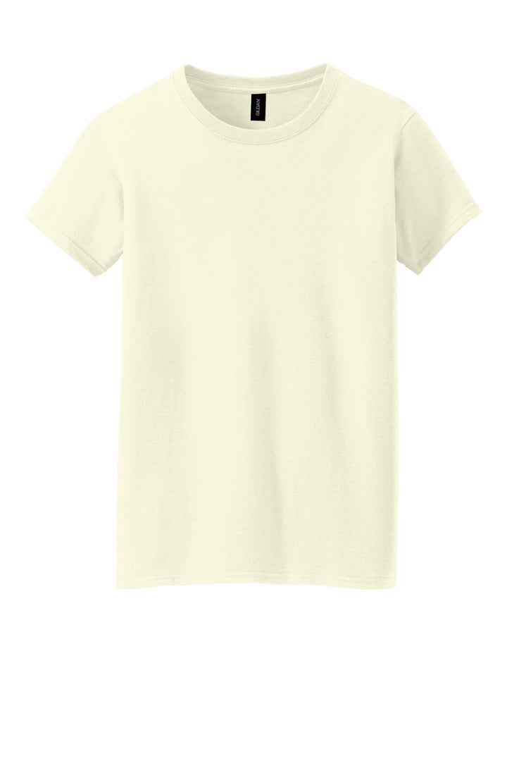 Front View of OffWhite Gildan Women's Heavy Cotton 100% Cotton T-Shirt. 5000L