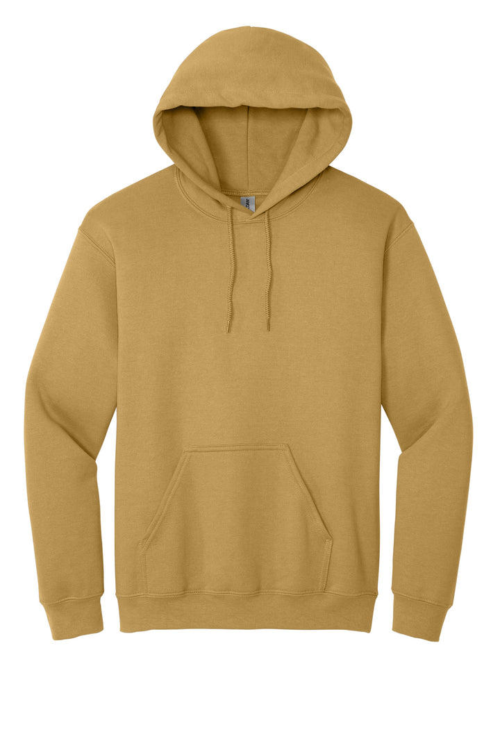 Front View of OldGold Gildan - Heavy Blend Hooded Sweatshirt. 18500