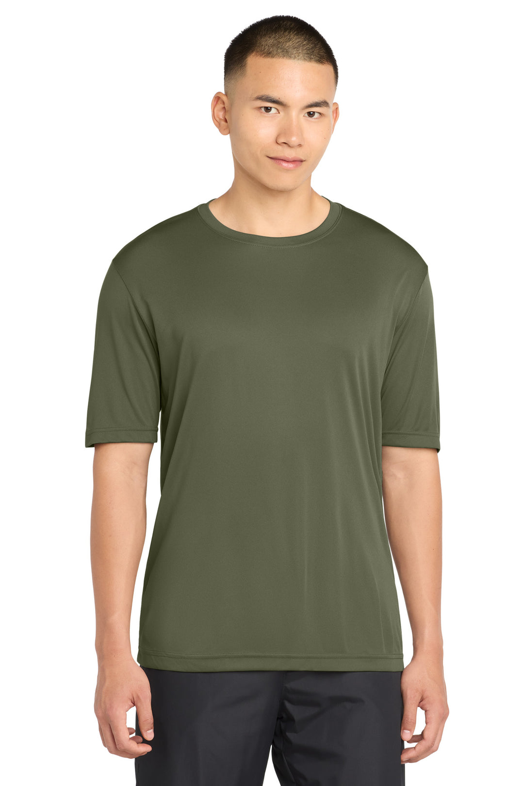 Front View of Olive Drab Grn Sport-Tek PosiCharge Competitor Tee. ST350