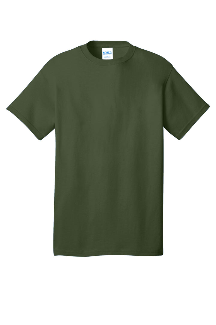 Front View of Olive Port & Company - Core Cotton Tee. PC54