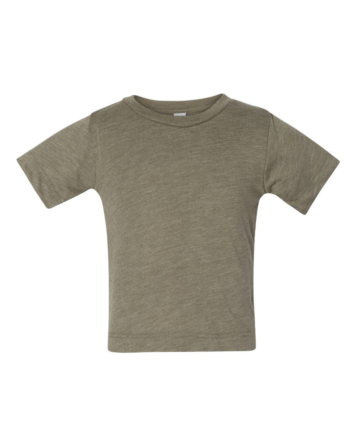 Front View of Olive Triblend Infant Triblend Tee - 3413B