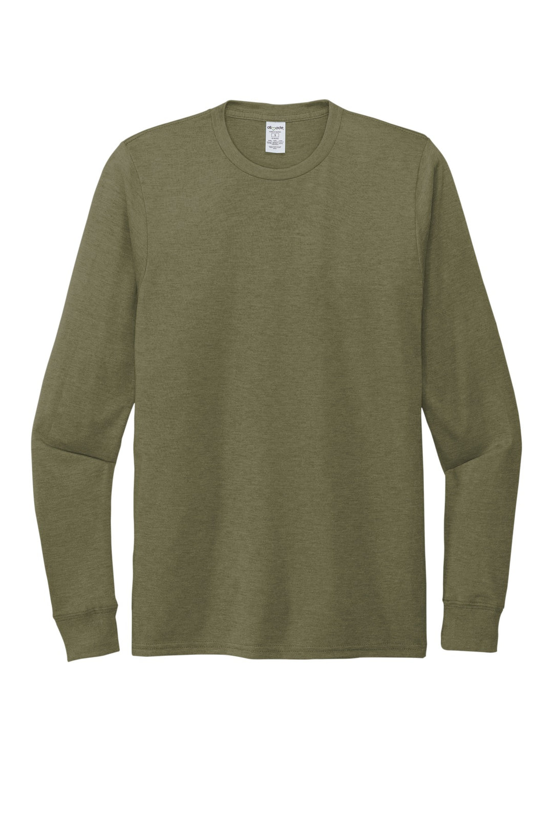 Front View of Olive You Grn Allmade Unisex Tri-Blend Long Sleeve Tee AL6004