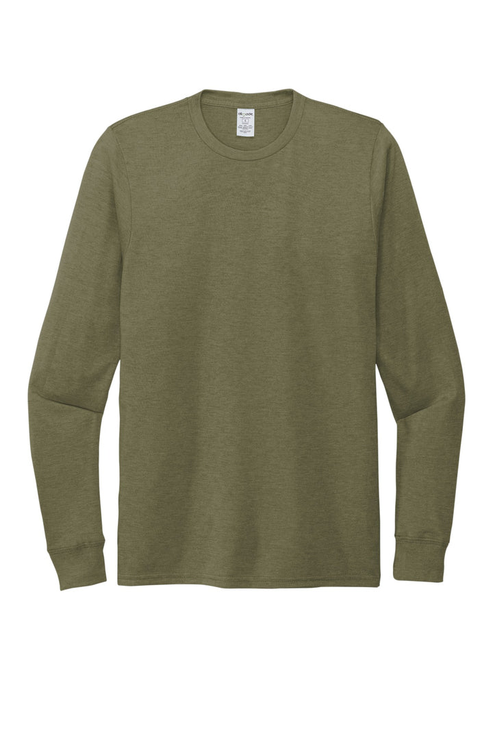 Front View of Olive You Grn Allmade Unisex Tri-Blend Long Sleeve Tee AL6004