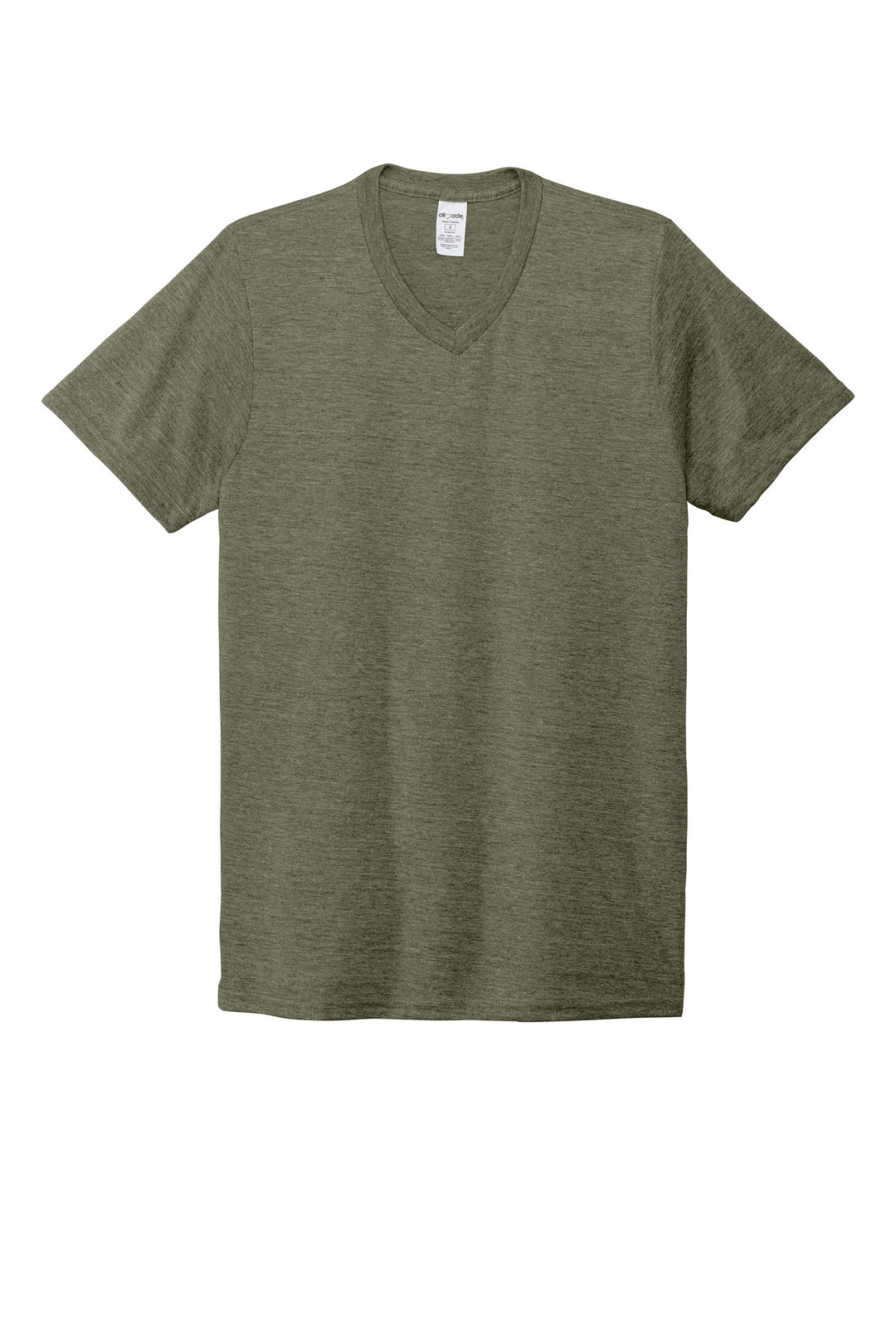 Front View of Olive You Grn Allmade Unisex Tri-Blend V-Neck Tee AL2014