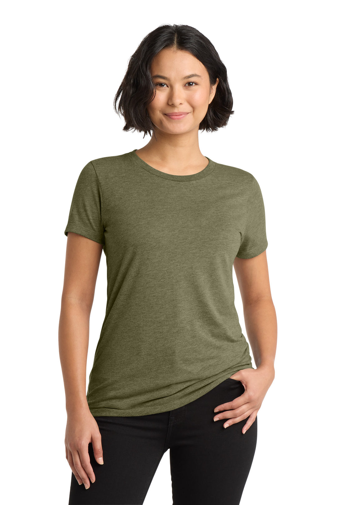 Front View of Olive You Grn Allmade Women's Tri-Blend Tee AL2008