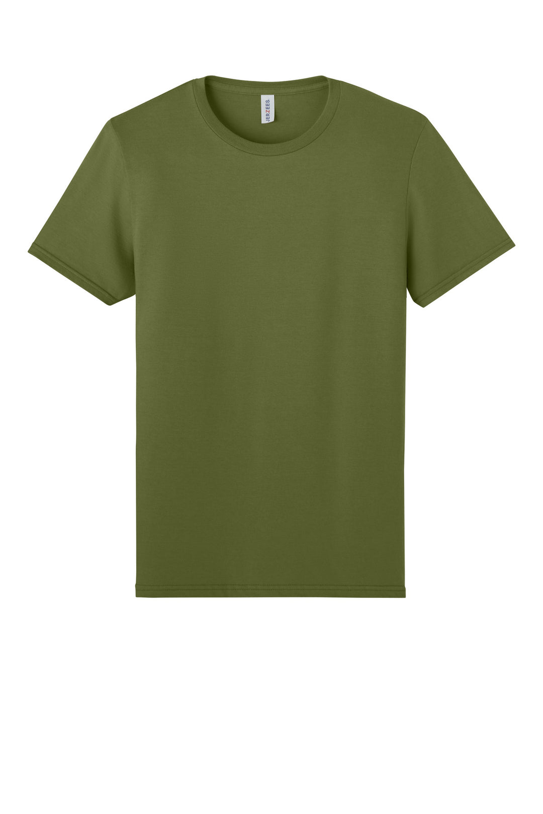 Front View of OliveOil Jerzees Unisex Premium Combed Ring Spun Cotton Tee 570M