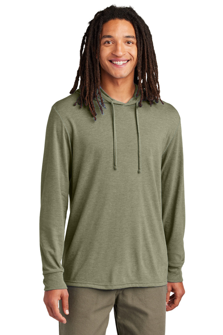 Front View of OliveYouGn Allmade Unisex Tri-Blend Hoodie Tee AL6003