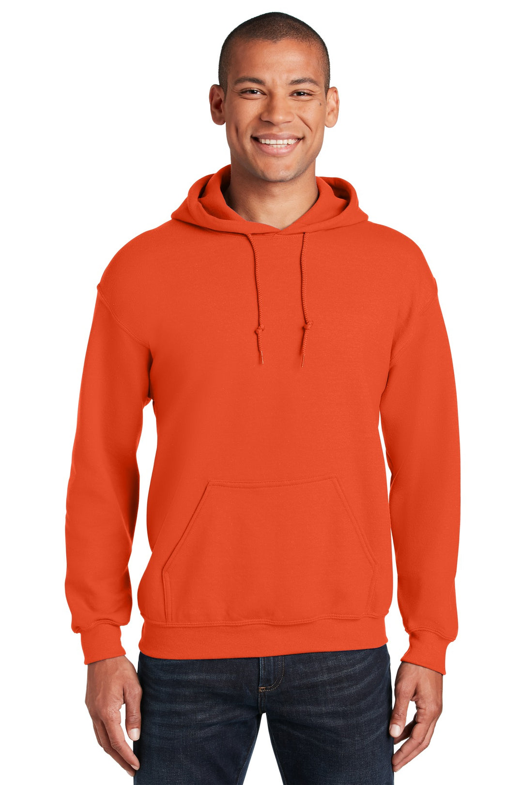 Front View of Orange Gildan - Heavy Blend Hooded Sweatshirt. 18500