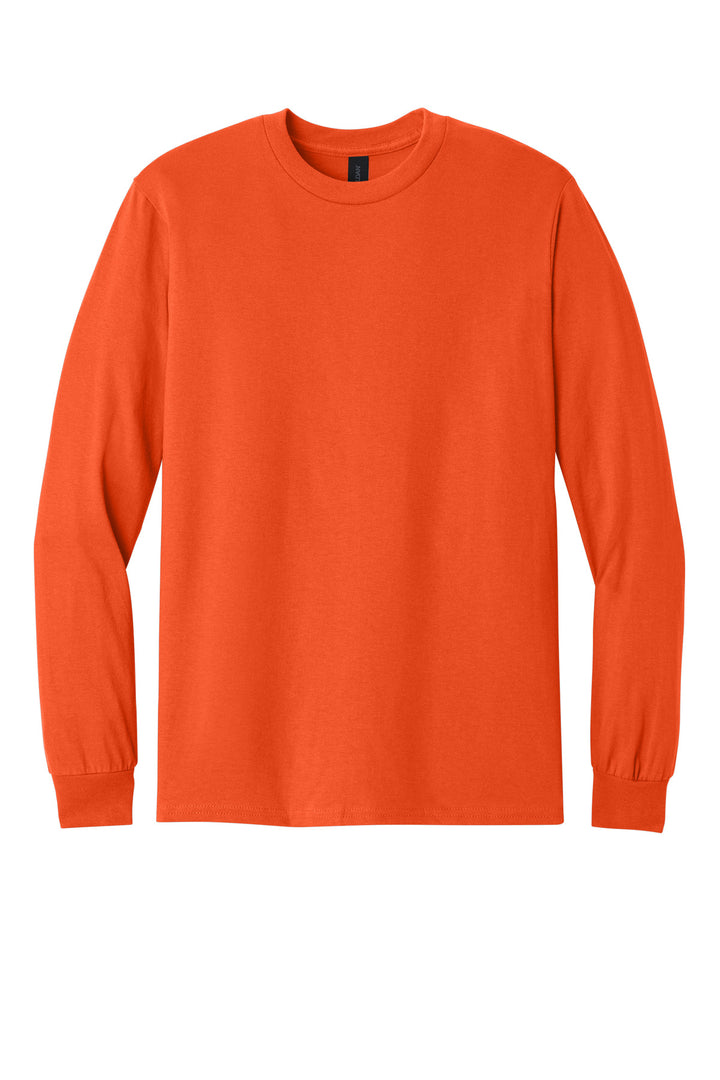 Front View of Orange Gildan - Heavy Cotton 100% Cotton Long Sleeve T-Shirt. 5400