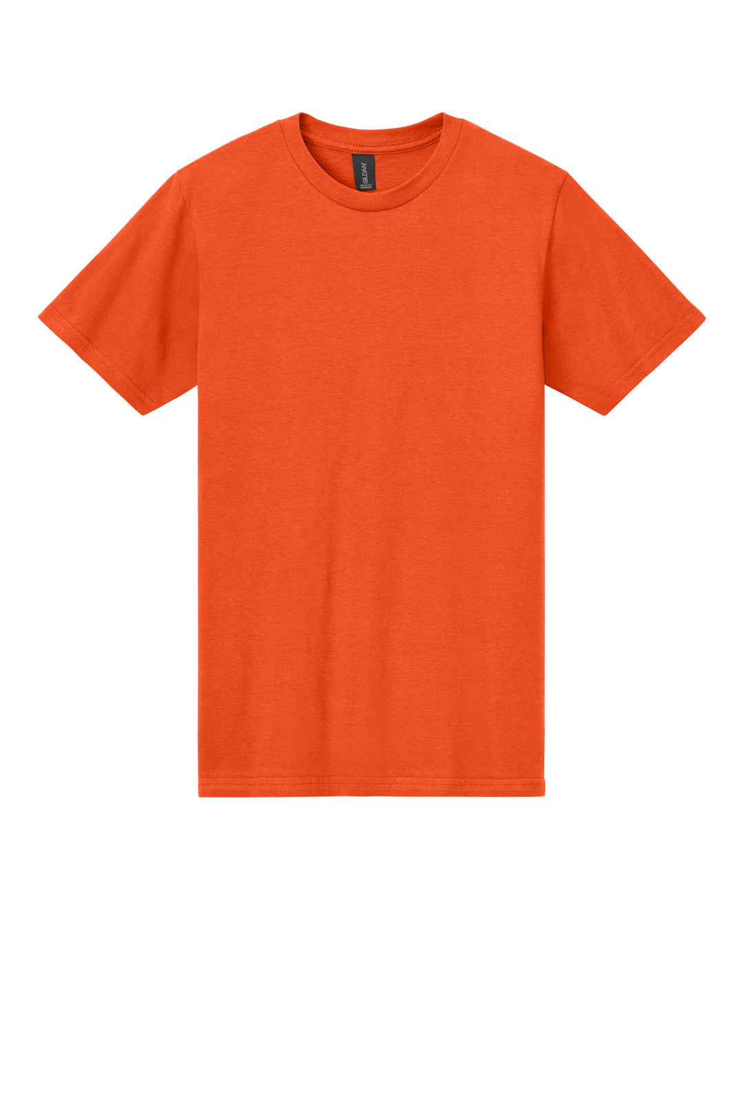 Front View of Orange Gildan Softstyle Midweight Tee 65000