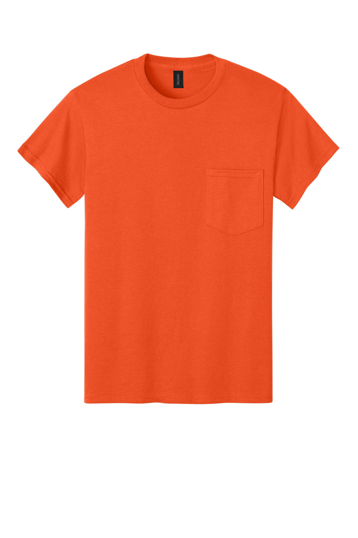 Front View of Orange Gildan - Ultra Cotton 100% US Cotton T-Shirt with Pocket. 2300