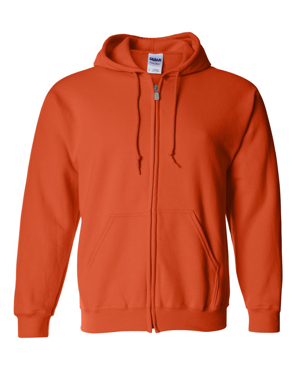 Front View of Orange Heavy Blend™ Full-Zip Hooded Sweatshirt - 18600