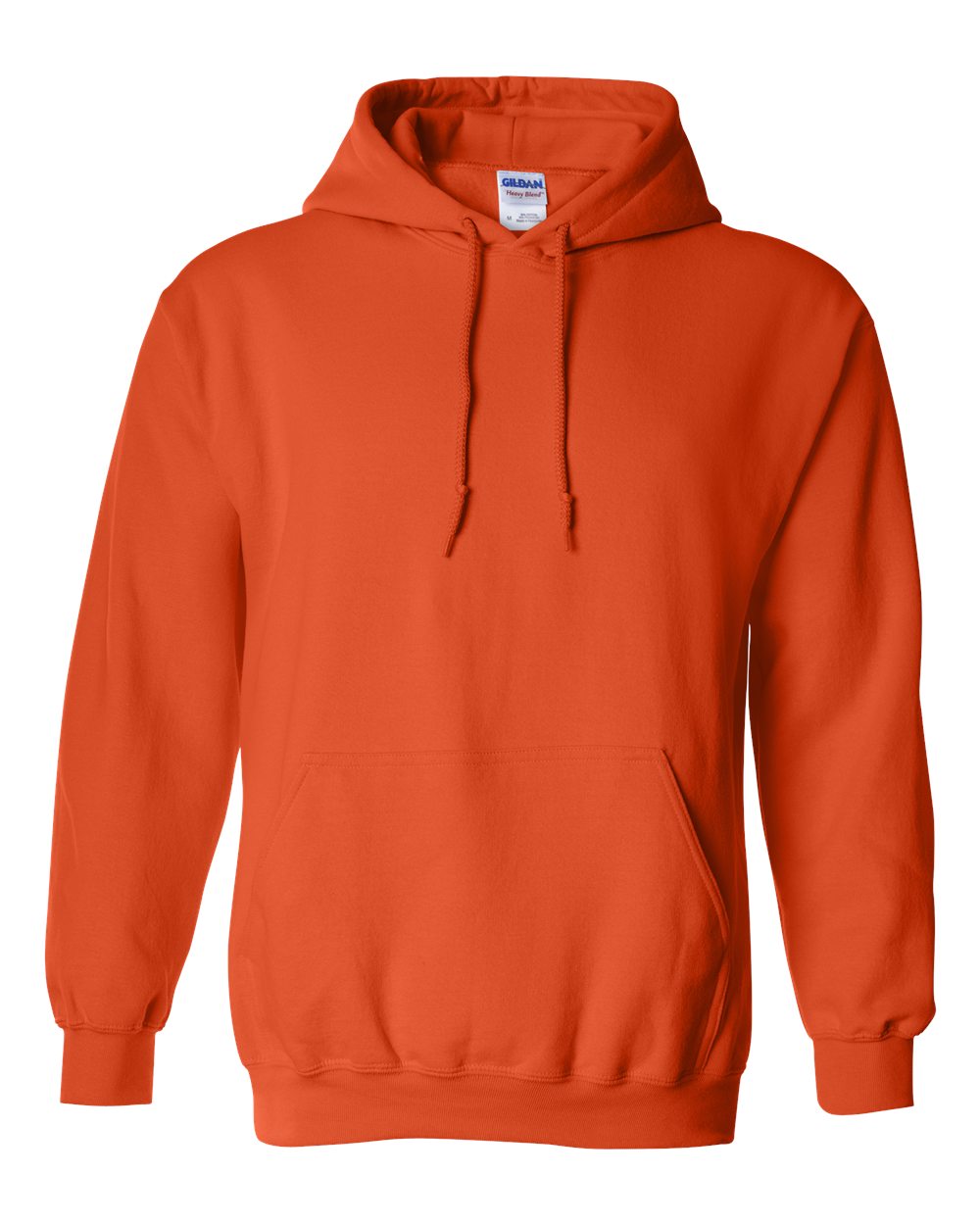 Front View of Orange Heavy Blend™ Hooded Sweatshirt - 18500