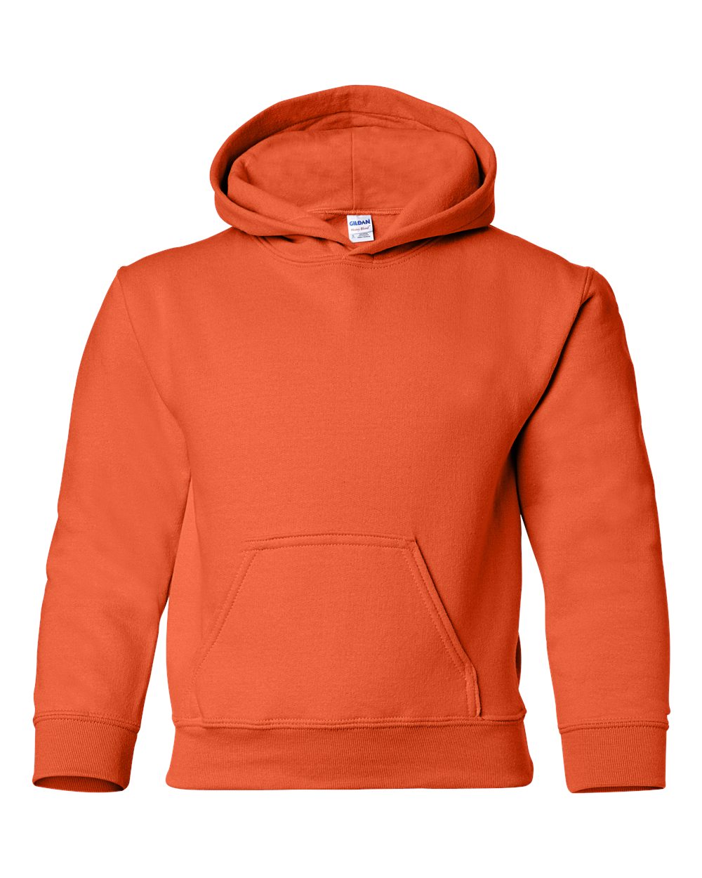 Front View of Orange Heavy Blend™ Youth Hooded Sweatshirt - 18500B