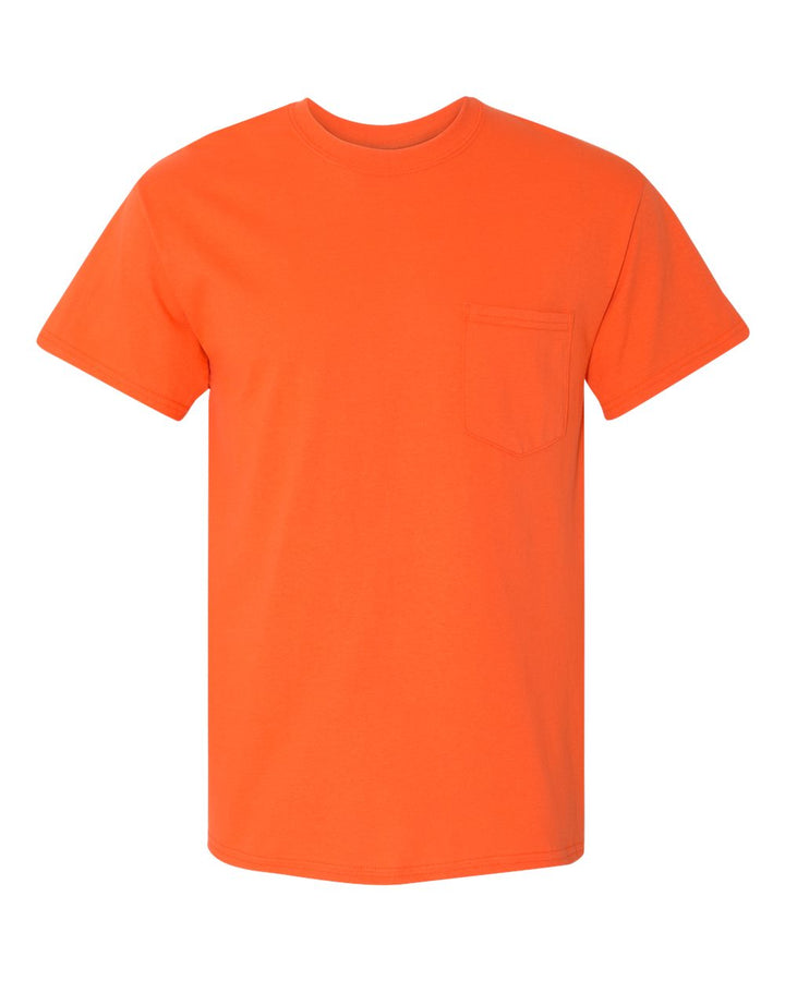 Front View of Orange Heavy Cotton™ Pocket T-Shirt - 5300
