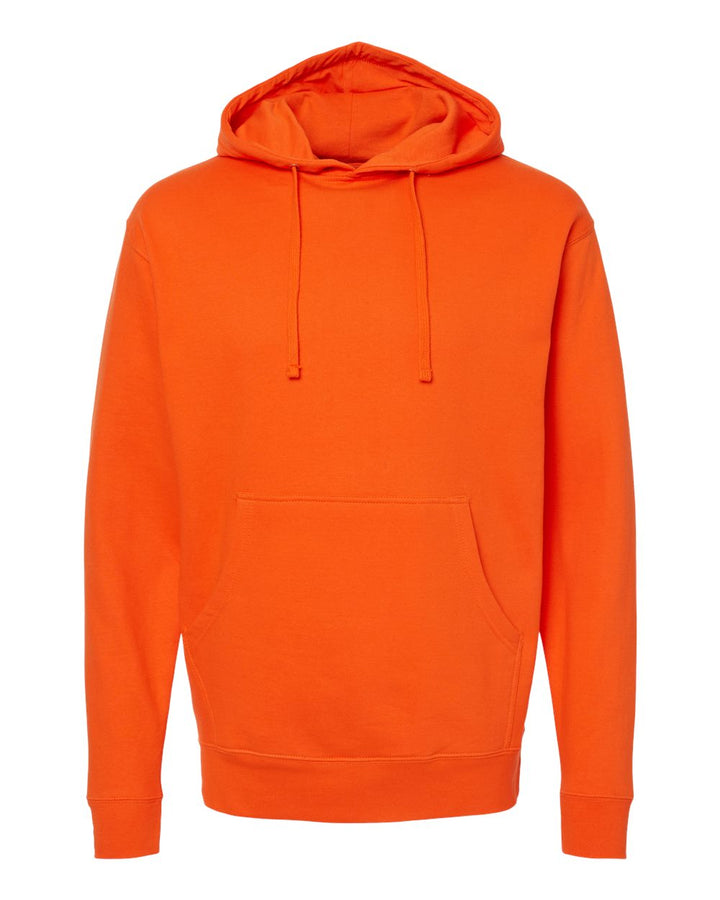 Front View of Orange Midweight Hooded Sweatshirt - SS4500