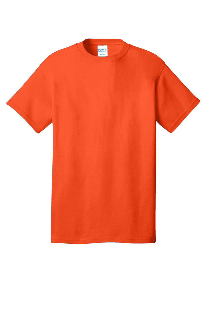 Front View of Orange Port & Company - Core Cotton Tee. PC54