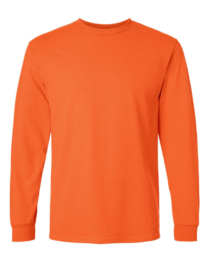 Front View of Orange Ultra Cotton® Long Sleeve T-Shirt - 2400