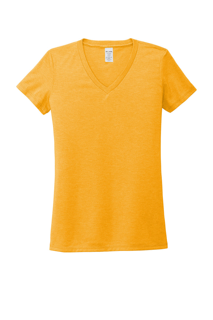 Front View of OrngUFancy Allmade Women's Tri-Blend V-Neck Tee AL2018