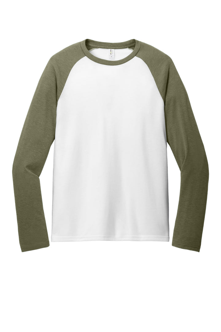 Front View of OvUGn/BtW Allmade Unisex Tri-Blend Long Sleeve Colorblock Raglan AL6009