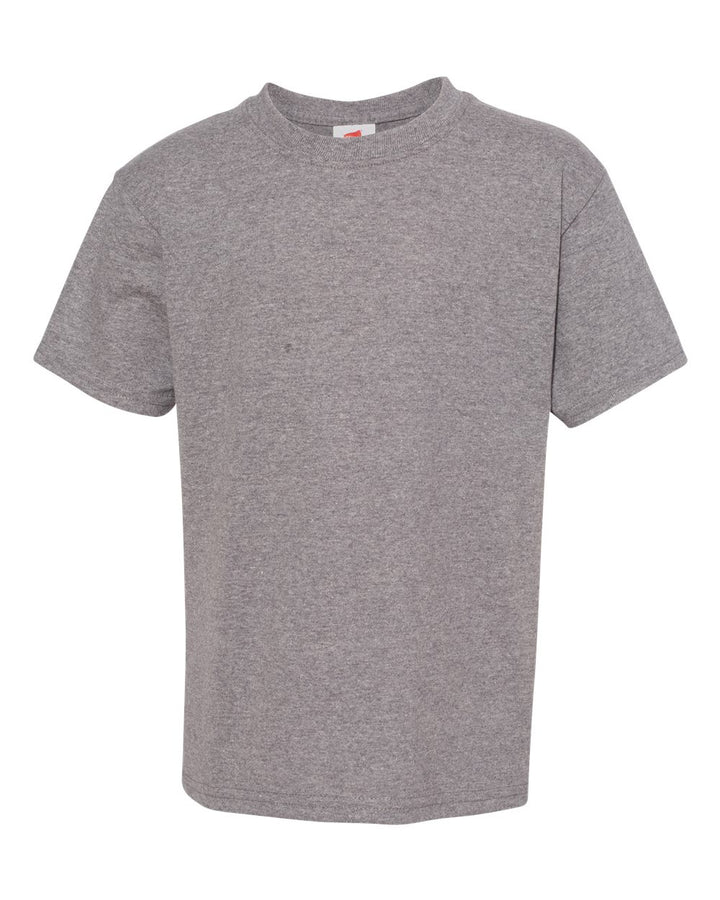 Front View of Oxford Grey Ecosmart™ Youth T-Shirt - 5370